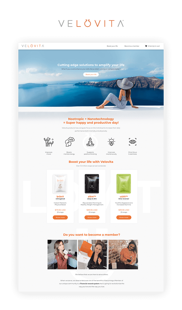 Velovita website